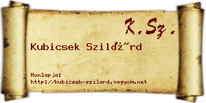 Kubicsek Szilárd névjegykártya